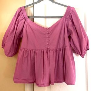 Free People Veronica Sweetheart Puff Sleeve Top